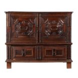 A Charles II oak and walnut chest