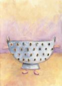 Tinsel Edwards, Colander with Red and White Socks, 2021