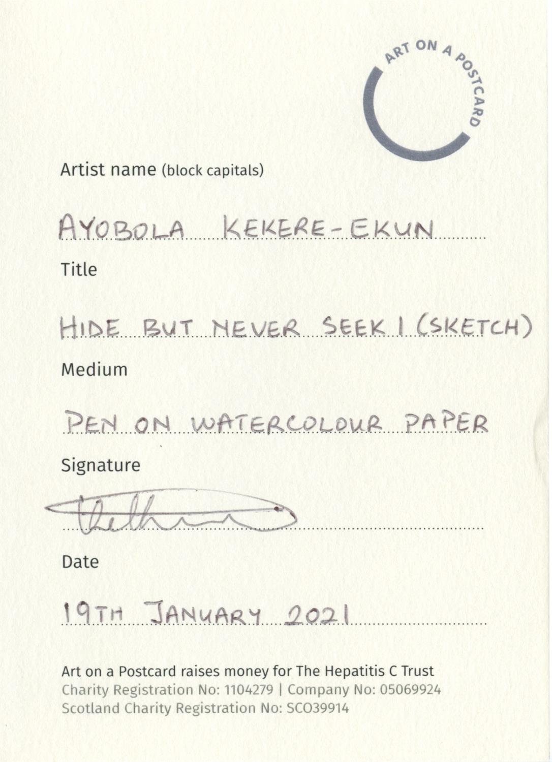 Ayobola Kekere-Ekun, Hide but Never Seek (Sketch), 2021 - Image 2 of 3
