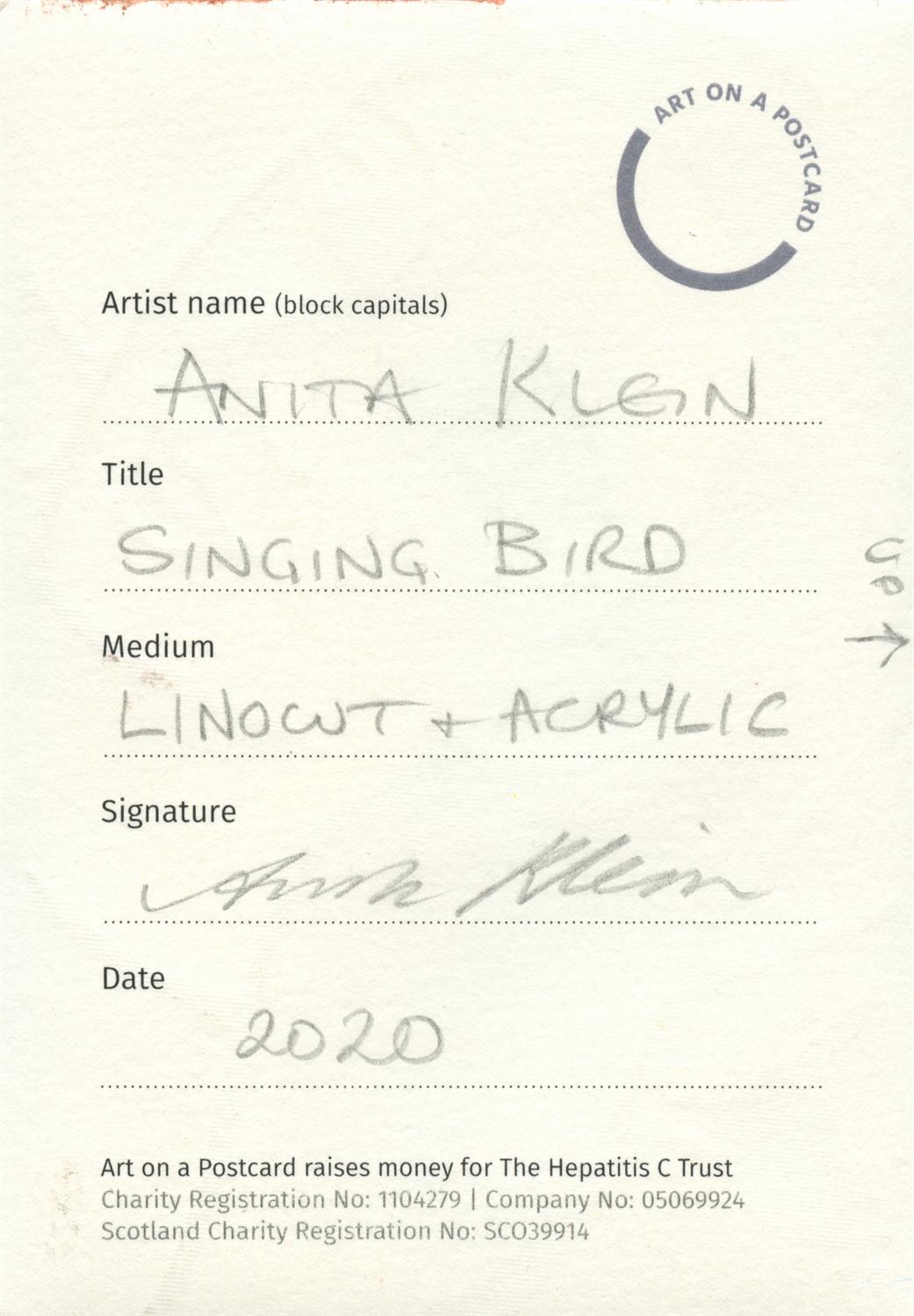 Anita Klein, Singing Bird, 2020 - Image 2 of 3