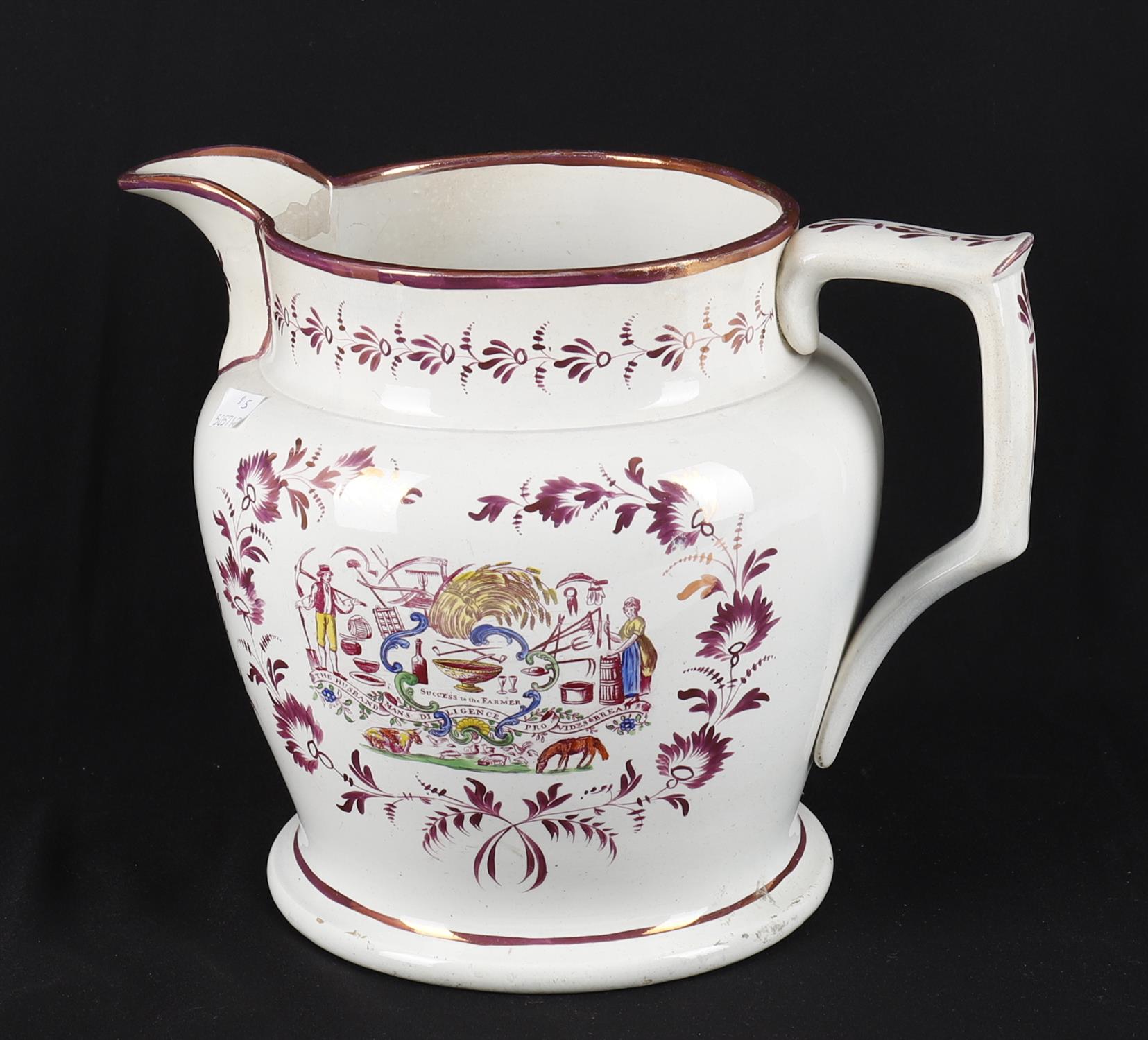 A Sunderland lustre harvest jug