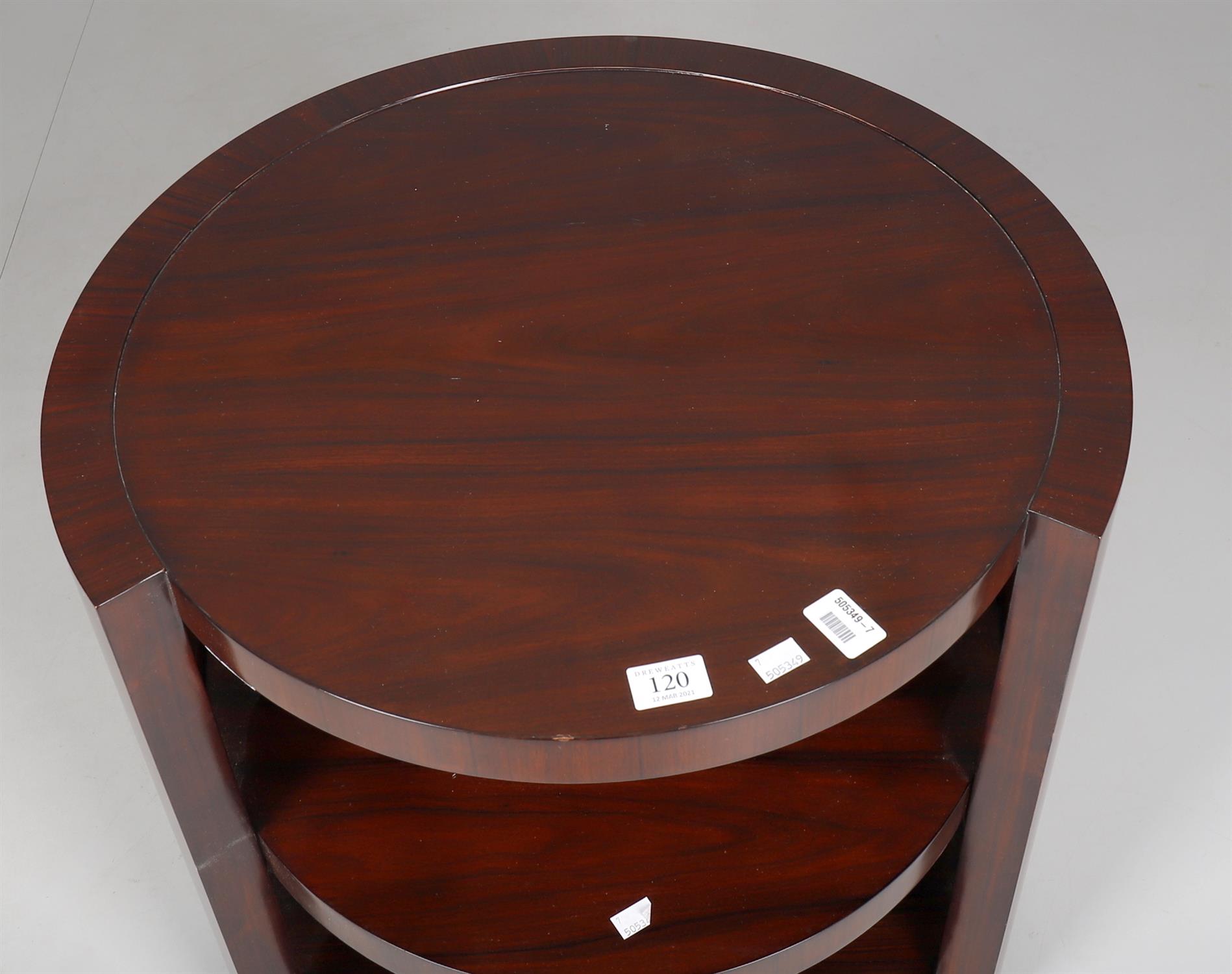 Ralph Lauren- a modern hardwood circular bedside table - Image 2 of 5