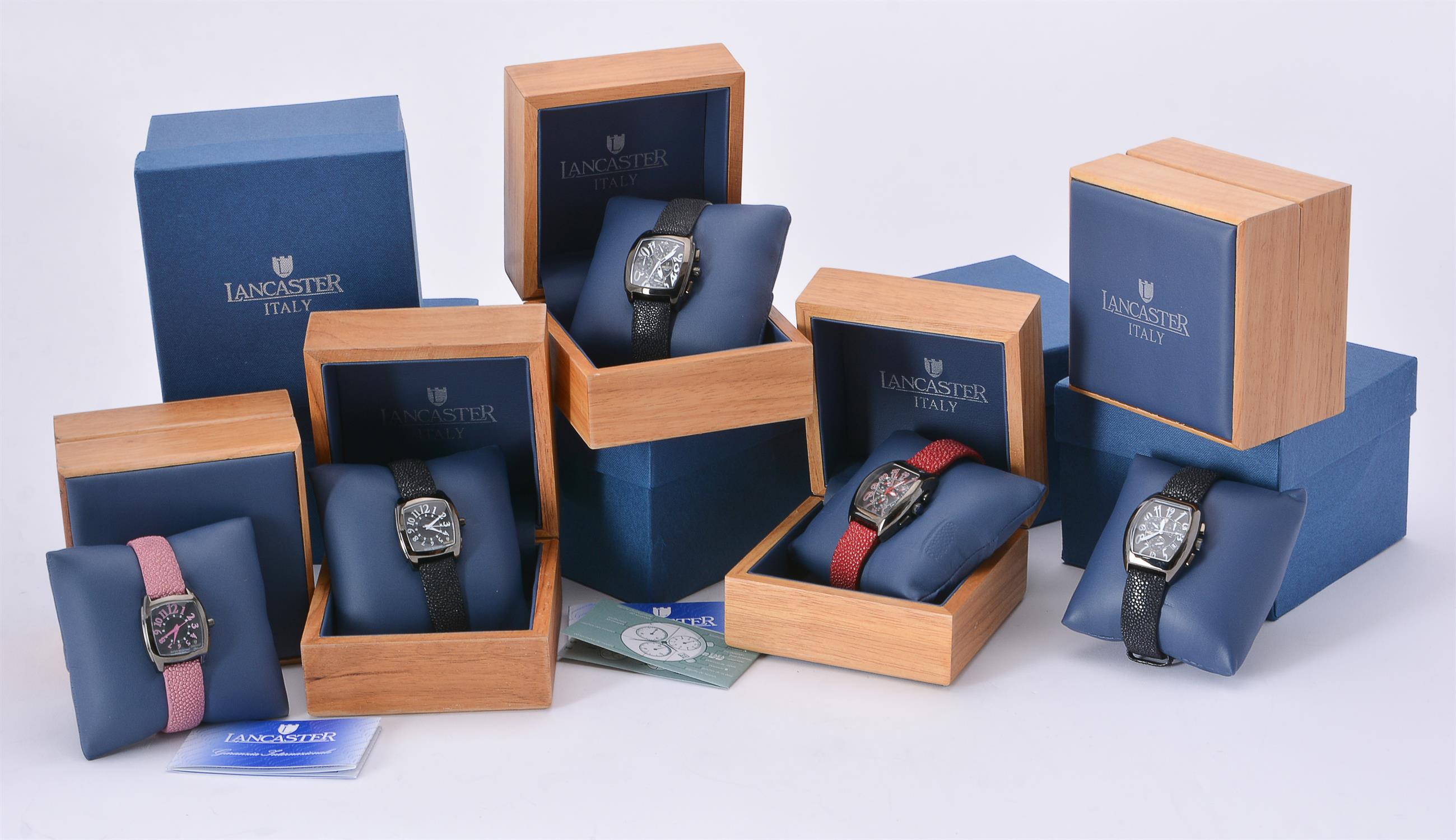 Five wristwatches by Lancaster Italy