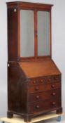 An early George III mahogany bureau bookcase