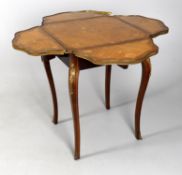 Y A French rosewood and marquetry foldover centre table