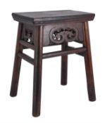 Y A late 19th century Chinese hardwood stool