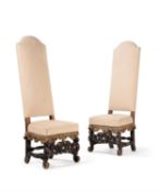 A pair of Carolean style side chairs