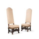 A pair of Carolean style side chairs