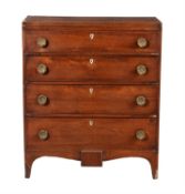 Y A mahogany chest of four drawers