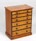 A Victorian Hungarian ash and scumbled table top collector's cabinet