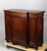 An early Victorian mahogany breakfront small side cabinet