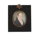 Y Early 19th century English school- a portrait miniature on ivory of a gentleman
