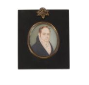 Y Early 19th century English school- a portrait miniature on ivory of a gentleman