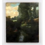 W Ford (19th century), Landscape with stream and figures