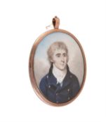 Y British School (c1800)- a naval portrait miniature on ivory