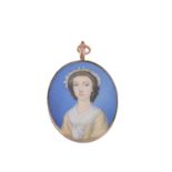Y Peter Paul Lens (1714-1750)- a portrait miniature on ivory of a young woman