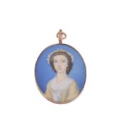 Y Peter Paul Lens (1714-1750)- a portrait miniature on ivory of a young woman