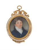 Y Sophie Remy (French early 19th century)- portrait miniature on ivory of a young man