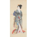 Five Japanese paintings on silk