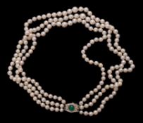 A cultured pearl necklace