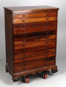 Y A mid-19th century Anglo Indian hardwood and rosewood Wellington chest