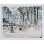 λ Emmanuel Charles-Louis Benezit (French 1887-1975), 'Vichy 1920' park view and another