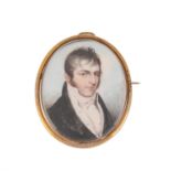 Y British School (19th century)- a portrait miniature on ivory of a gentleman