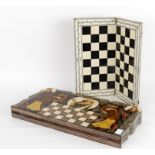 Y A Vizagapatam ebony and ivory folding chess board