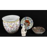 Asian ceramics including a Chinese famille rose jardinière