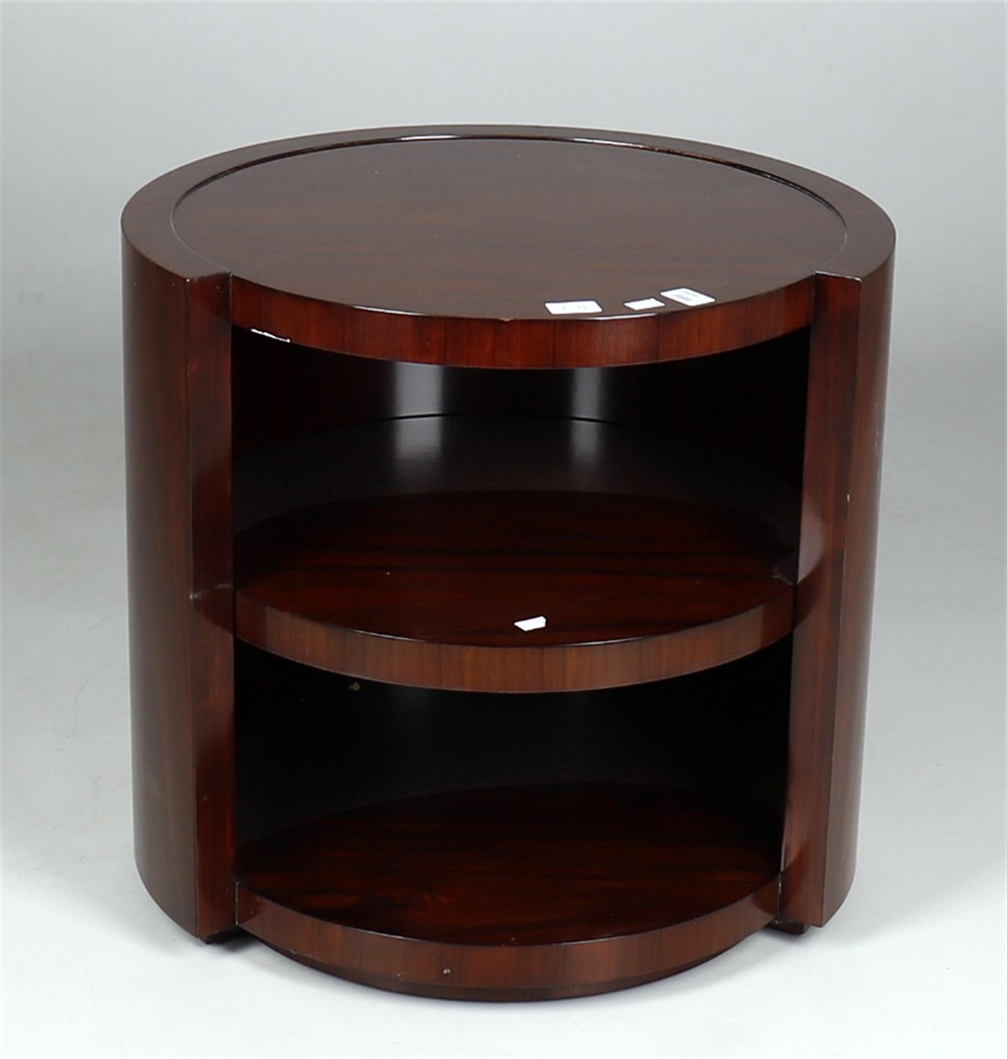 Ralph Lauren- a modern hardwood circular bedside table