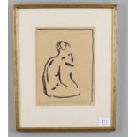 Slava Bohuslav Jilek (1923-2004), Seated nude