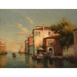 λ Noel Georges Bouvard (French 1912-1975), Gondolas, A Venetian View