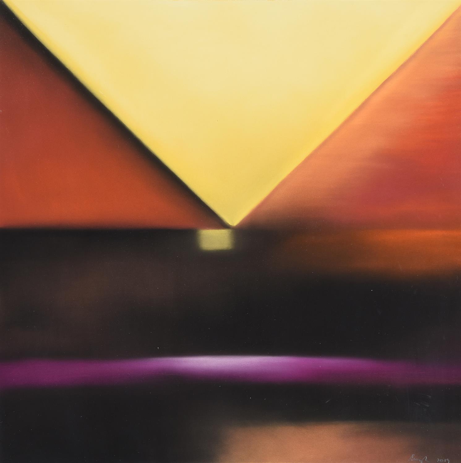 λ Helen Brough (British 20th/21st century), Lightscapes - Cadium Yellow, Burnt Umber