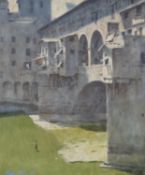 λ Norman Hepple (British 1908-1994), Boy fishing at the Ponte Vecchio