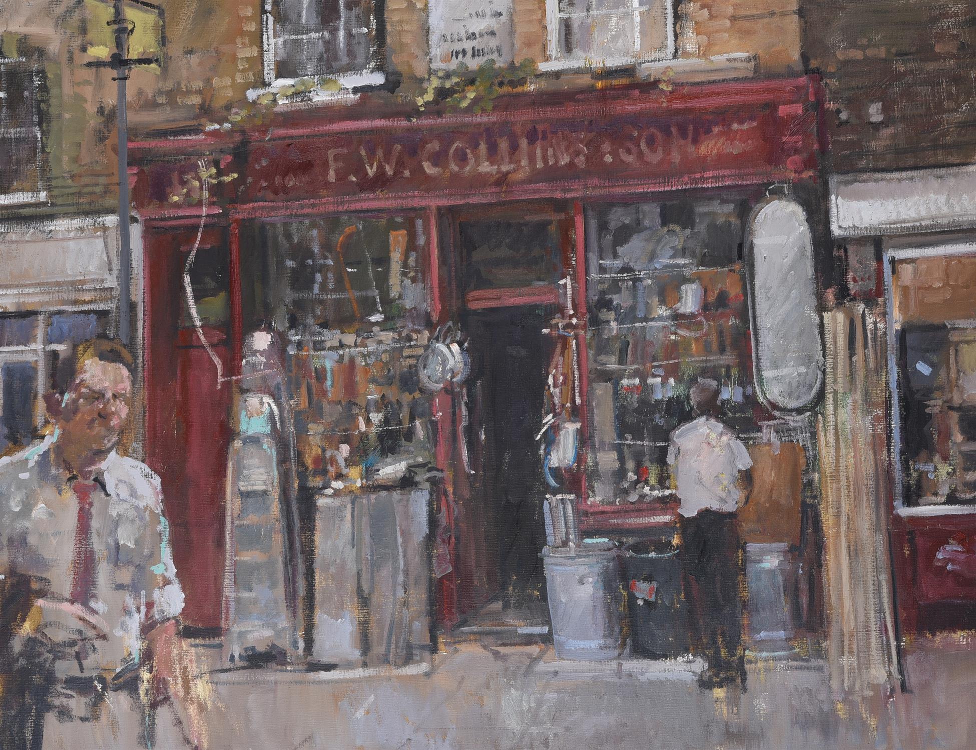 λ Tom Coates (British b. 1941), Outside the hardware store