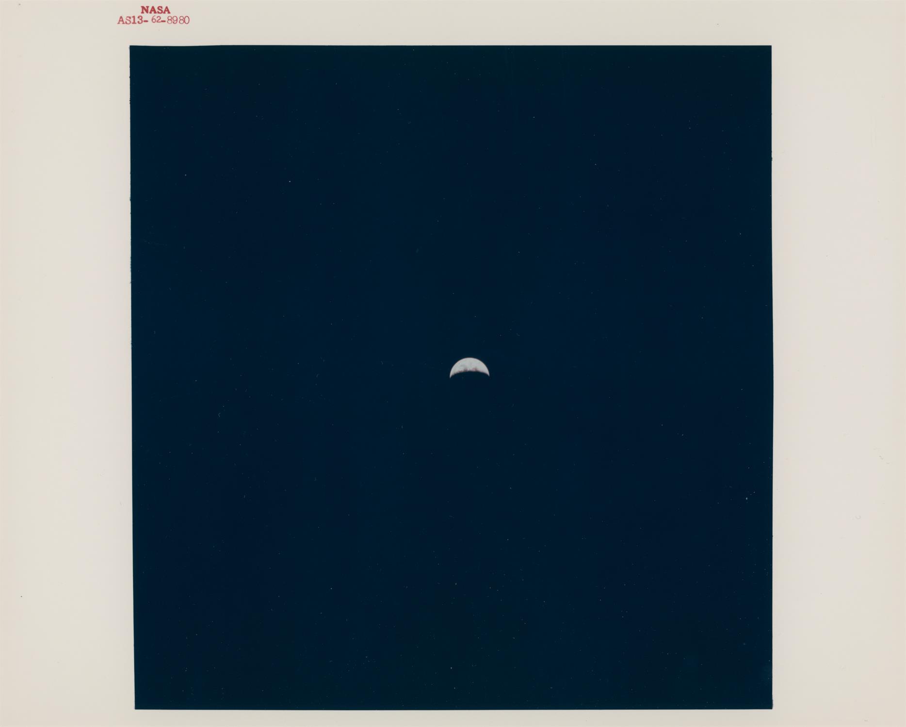 Diptych: the Moon and the Earth seen during the homeward journey, Apollo 13, April 1970 - Image 4 of 5