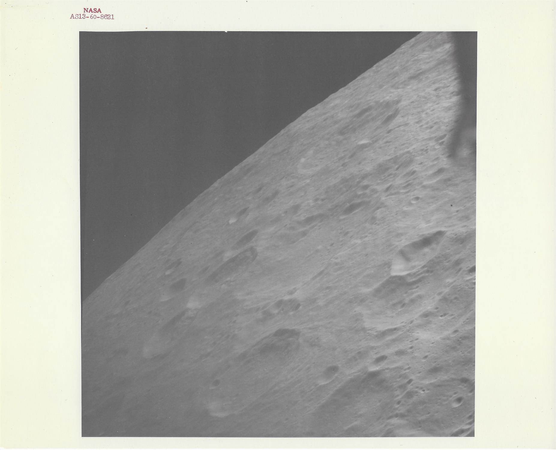 Five views of the far side of the Moon taken during the homeward journey, Apollo 13, April 1979 - Image 8 of 11