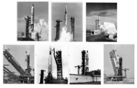 Seven views of the rockets before and during launches, Gemini 4, 6 & 12, June 1965 - November 1966