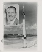 Two views of the first American rocket to send a human into space, Mercury-Redstone 3, May 1961