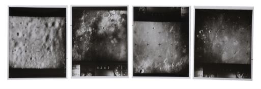 Eight views of the lunar surface, including the last frame before the impact, Ranger 7, July 1964