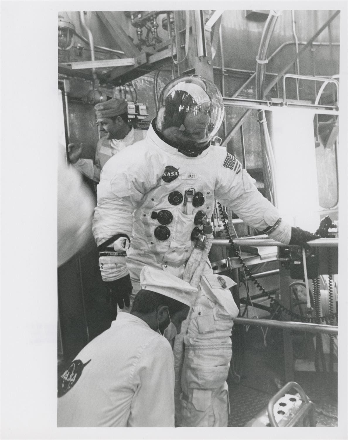 Prime Apollo 13 crew preparing for their mission [four views], Apollo 13, September 1969-April 1970 - Image 4 of 9