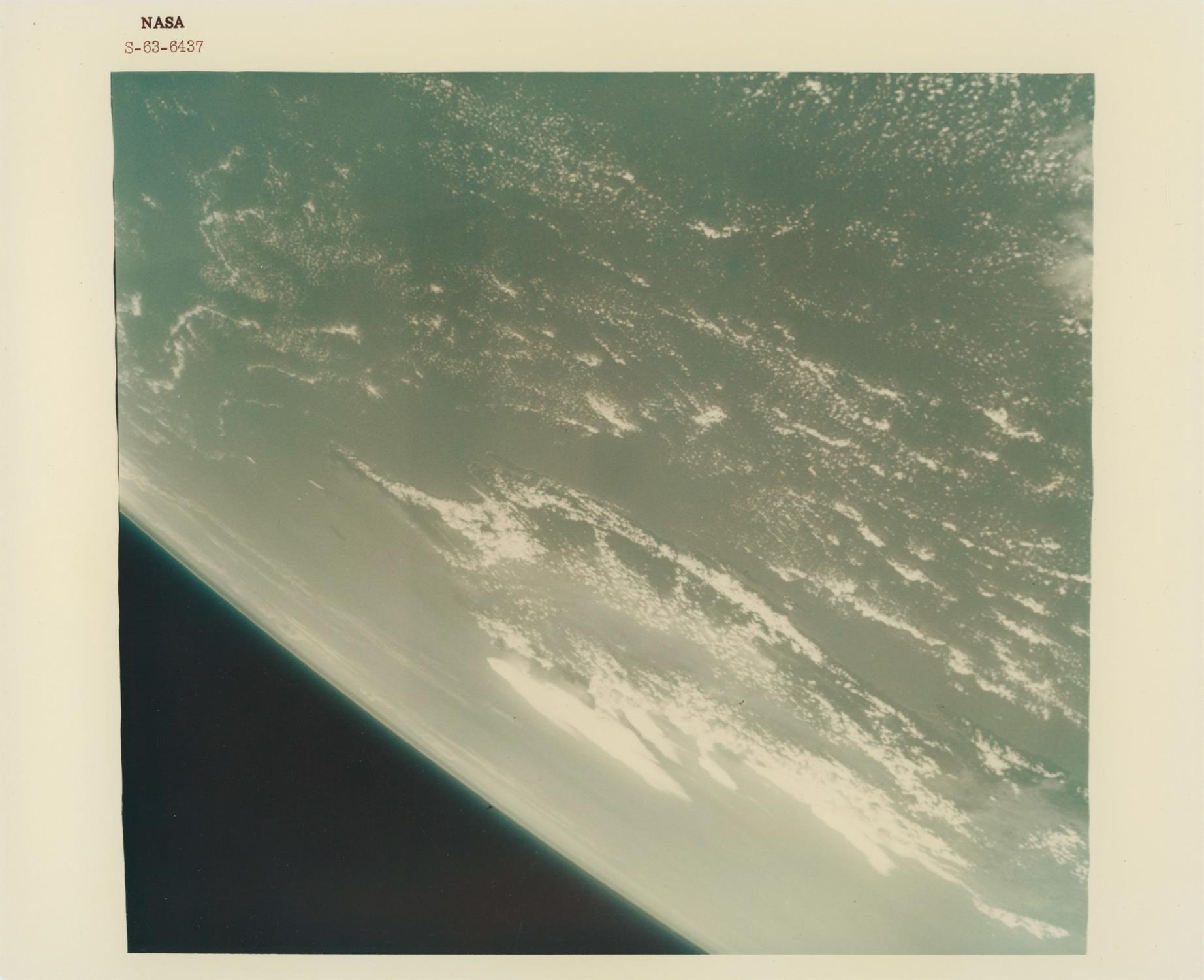 First Hasselblad photographs of the Earth from space [diptych], Mercury Atlas 9, May 1963