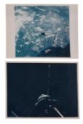 Diptych: Agena docked to Gemini and Agena tethered to Gemini over Mexico, Gemini 11, September 1966