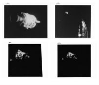 Views of the damaged spacecraft after the oxygen tank explosion [four views], Apollo 13, April 1970