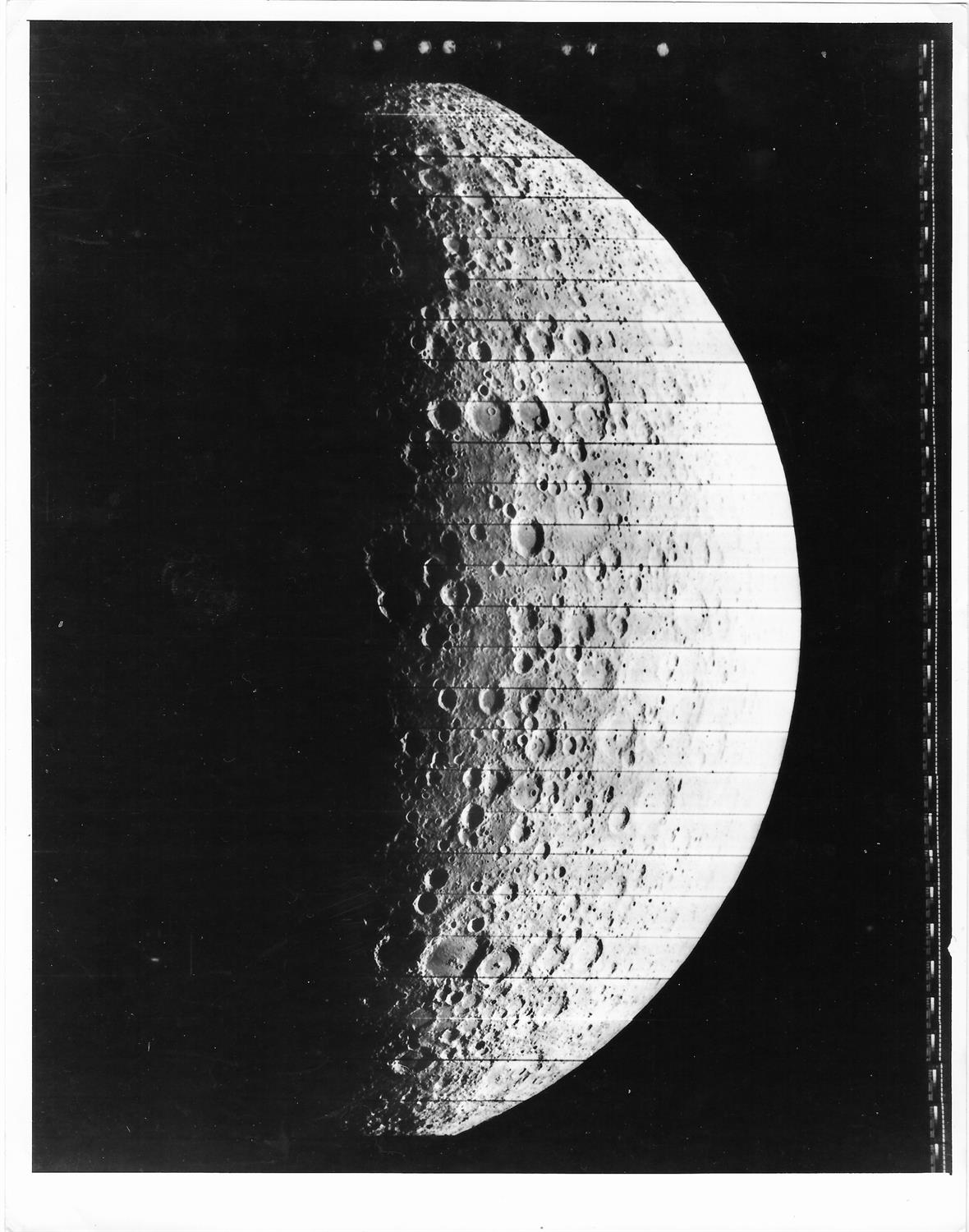 Mare Orientale and the Moon's far side [three views], Lunar Orbiter 4 and 5, May-August 1967 - Image 6 of 7