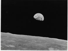 First Earthrise ever seen by humans [gelatin silver print], Apollo 8, December 1968
