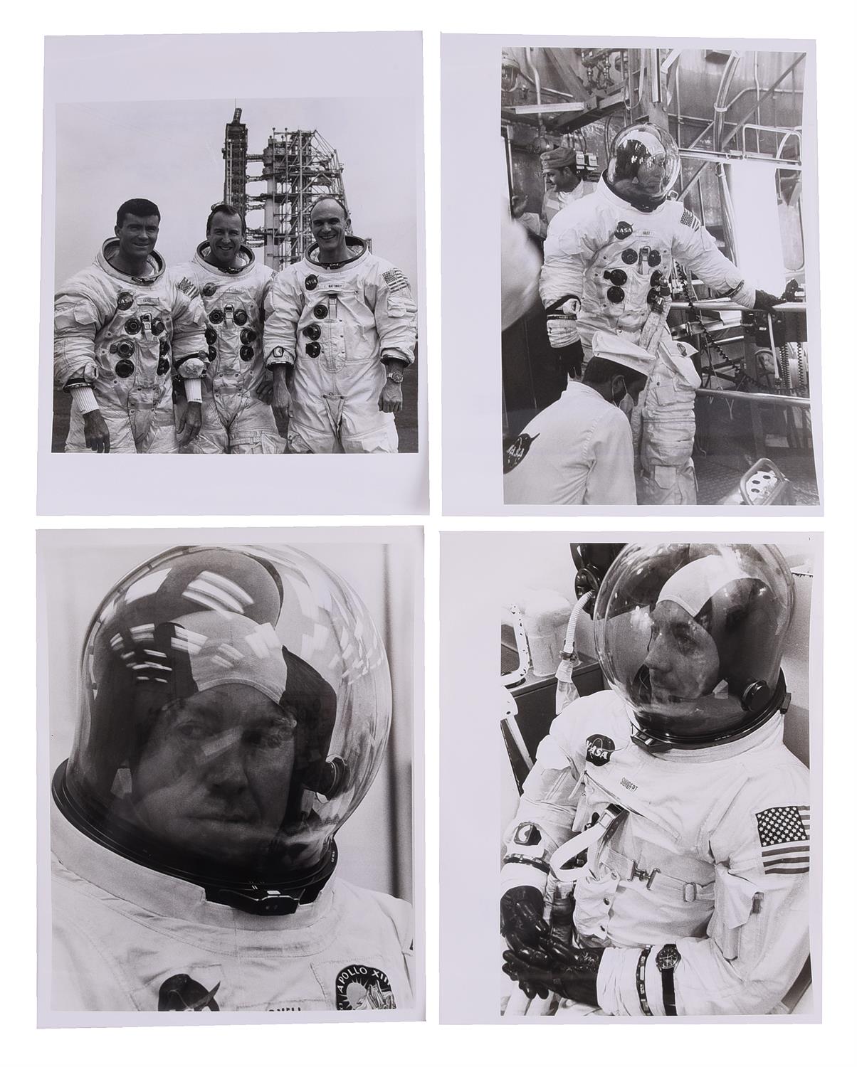 Prime Apollo 13 crew preparing for their mission [four views], Apollo 13, September 1969-April 1970
