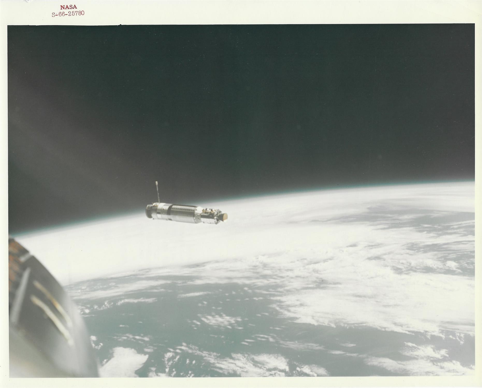 Four views of the Agena Target Docking Vehicle at a decreasing distance, Gemini 8, March 1966 - Image 4 of 9