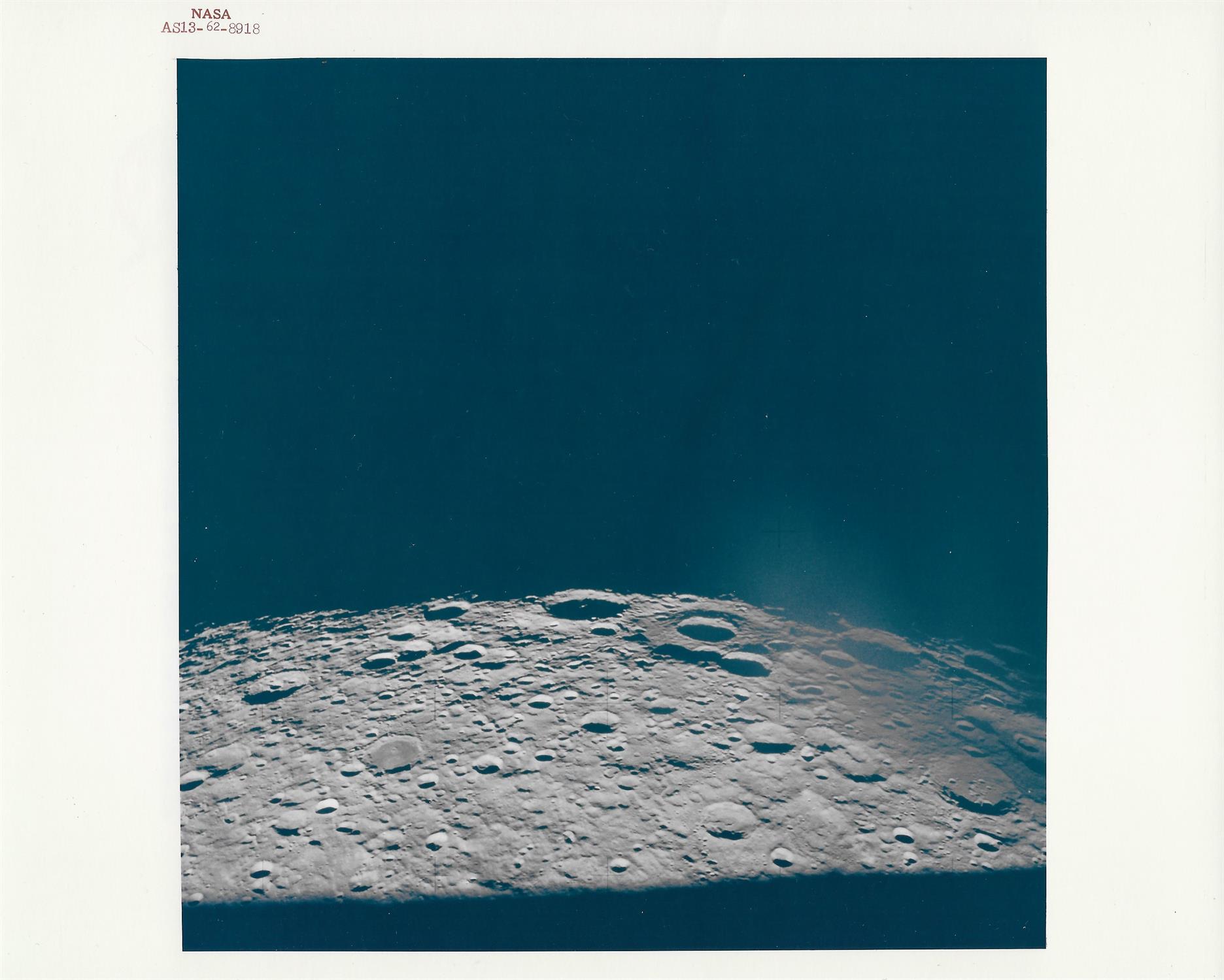 Five views of the far side of the Moon taken during the homeward journey, Apollo 13, April 1979 - Image 2 of 11