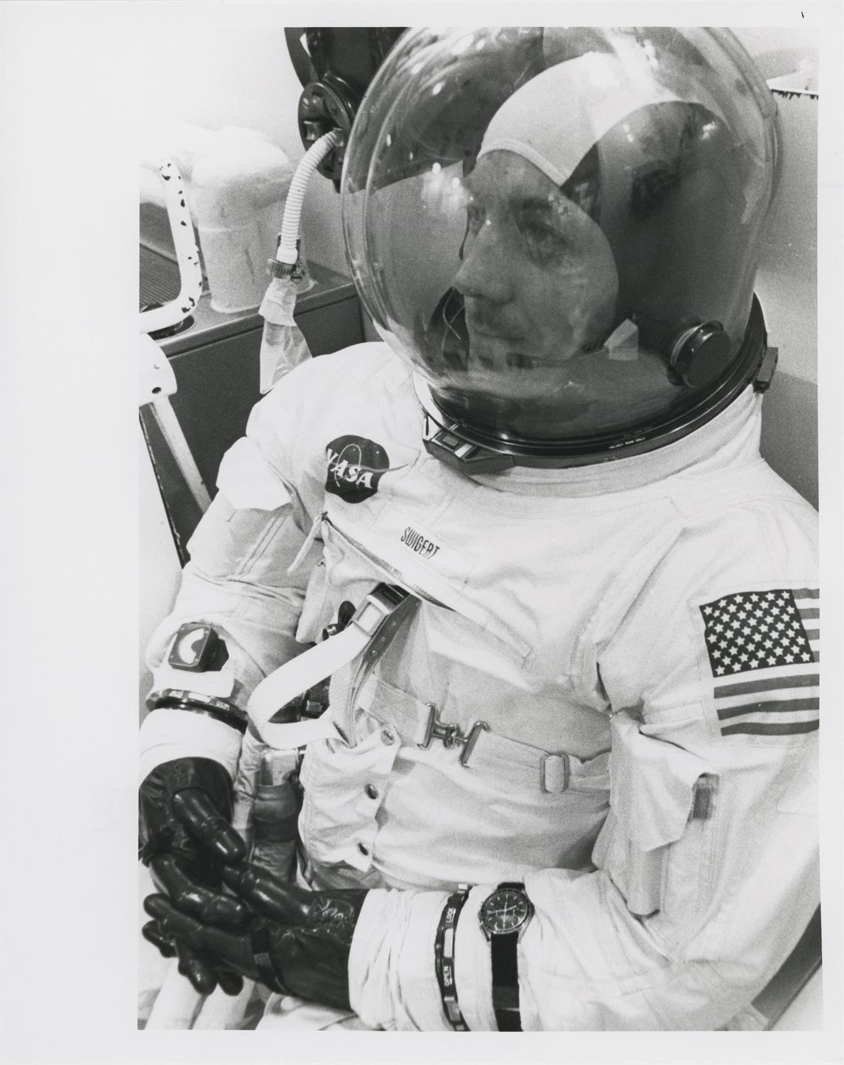 Prime Apollo 13 crew preparing for their mission [four views], Apollo 13, September 1969-April 1970 - Image 8 of 9